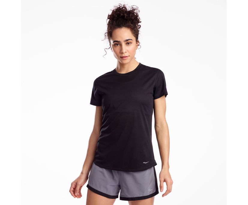 Camisas Saucony Stopwatch Corta Sleeve Mujer Negros | México 300FDNM